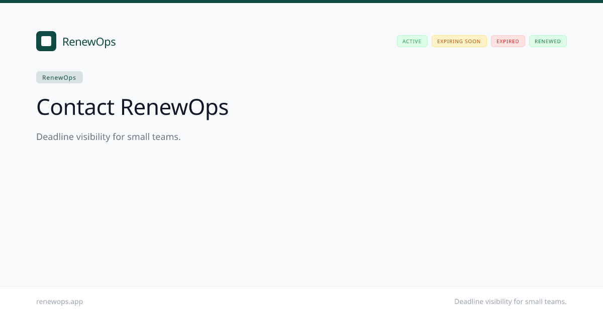 Contact RenewOps | RenewOps