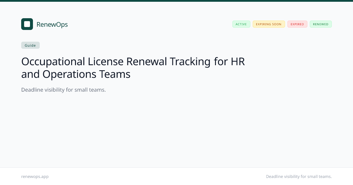 Occupational License Renewal Tracking for HR and Operations Teams ...